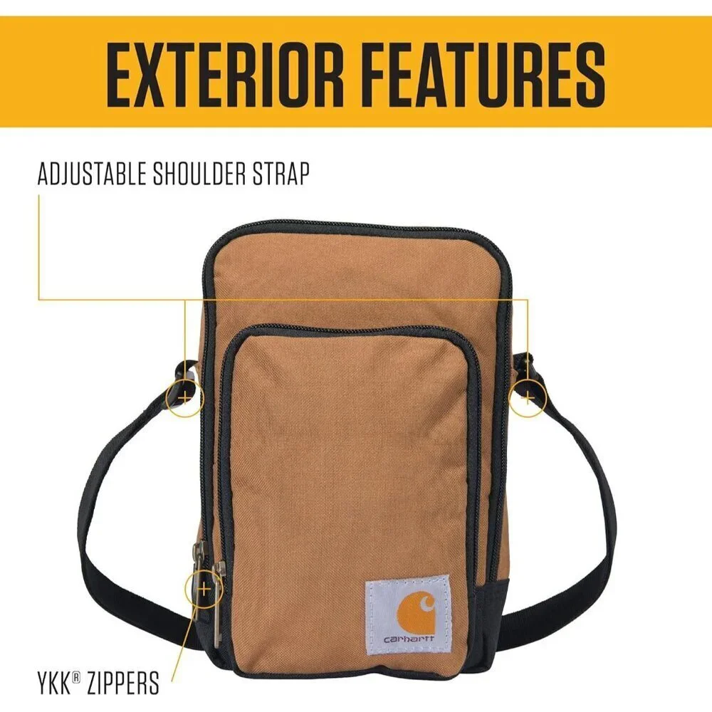 Crossbody Bag Durable Polyester Adjustable Zipper Unisex Travel Hiking